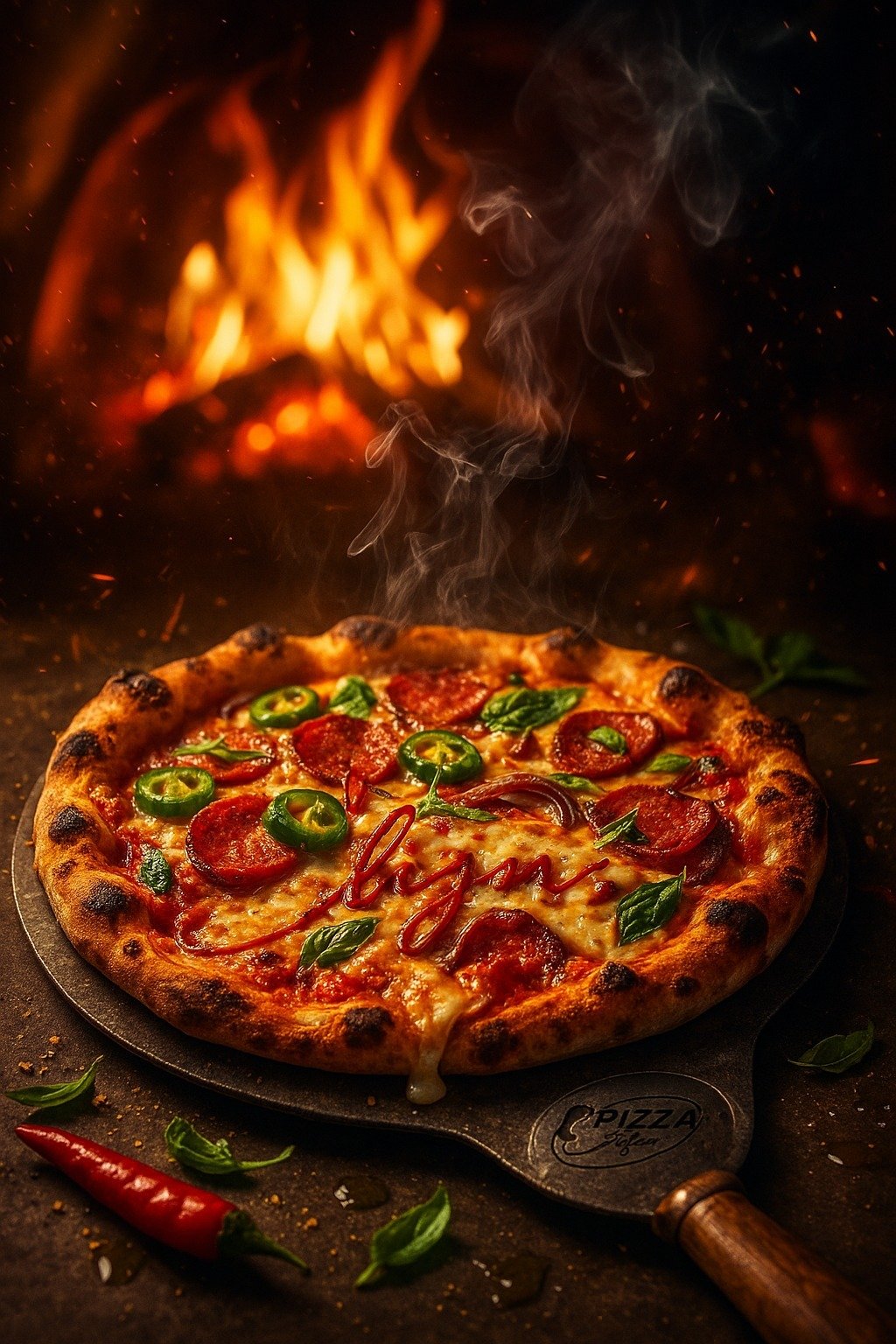 AI visual – pizza wood fired